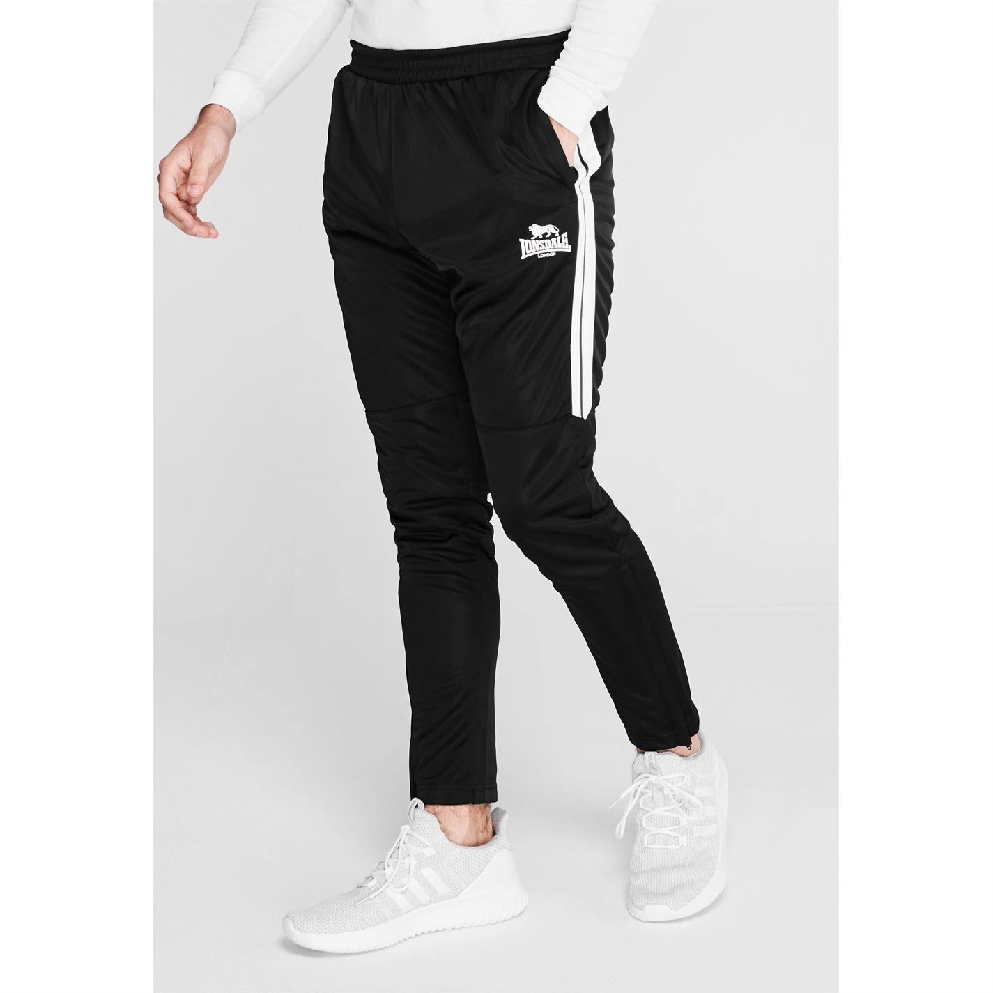 Lonsdale 2 Stripe Tapered Jogging Pants Mens 2 Lonsdale 2 Stripe Tapered Jogging Pants Mens - Image 2