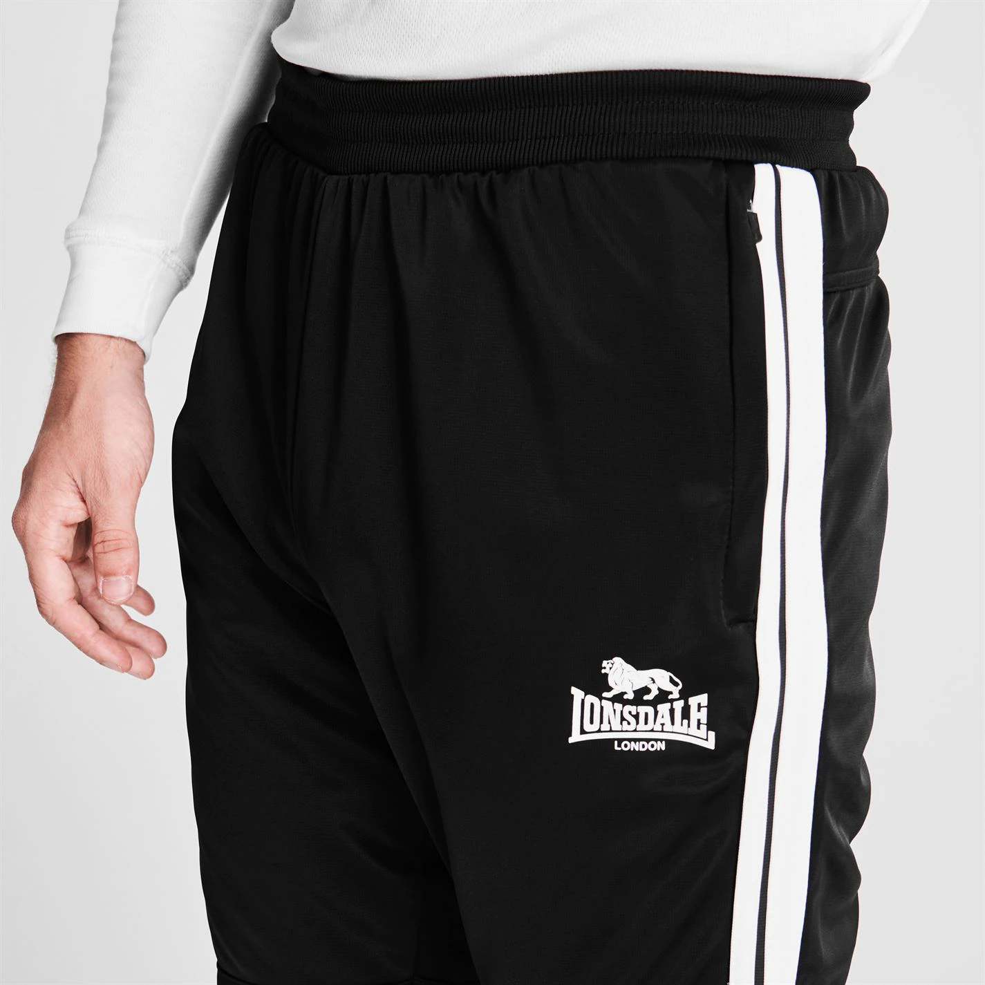 Lonsdale 2 Stripe Tapered Jogging Pants Mens 4 Lonsdale 2 Stripe Tapered Jogging Pants Mens - Image 4