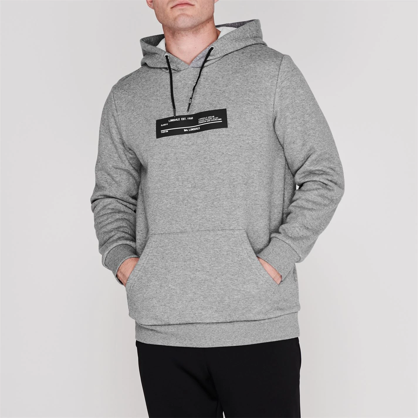 Lonsdale Fleece Hoodie Mens 2 Lonsdale Fleece Hoodie Mens - Image 2