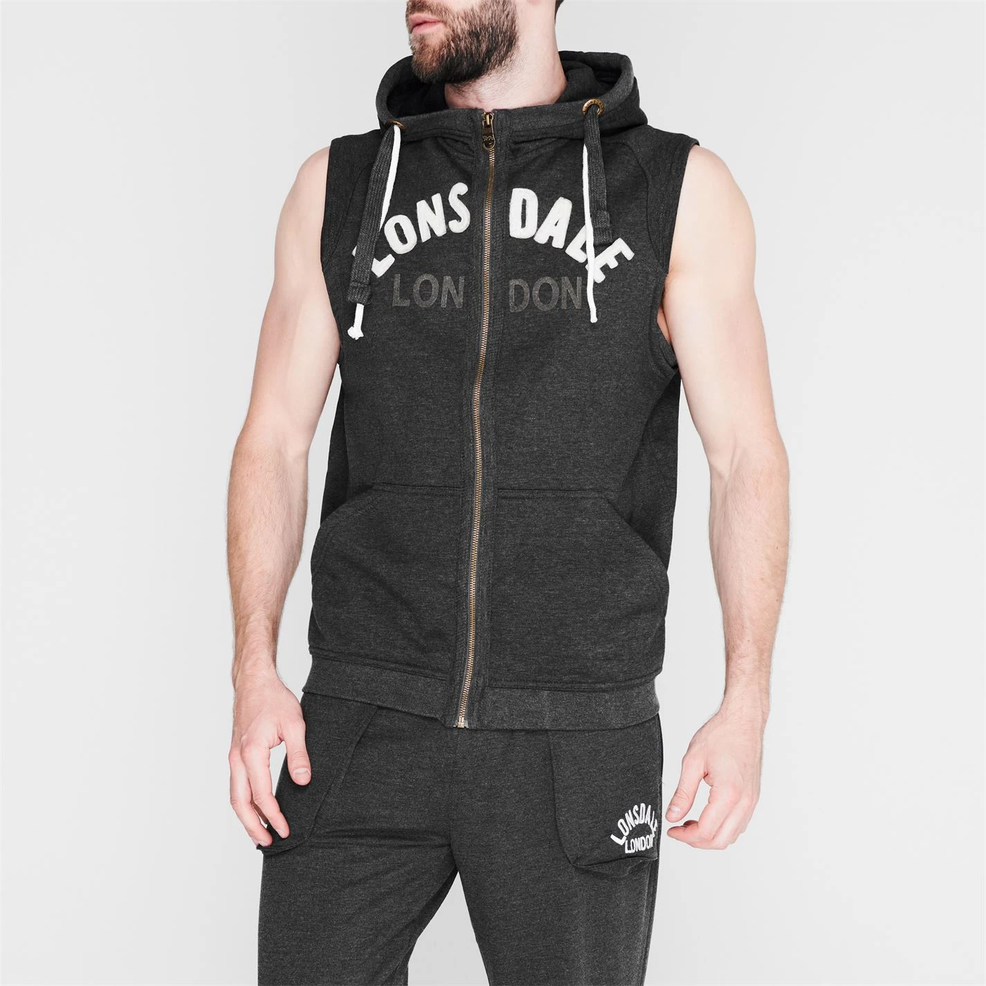 Lonsdale Box Sleeveless Mens Hooded Top 2 Lonsdale Box Sleeveless Mens Hooded Top - Image 2